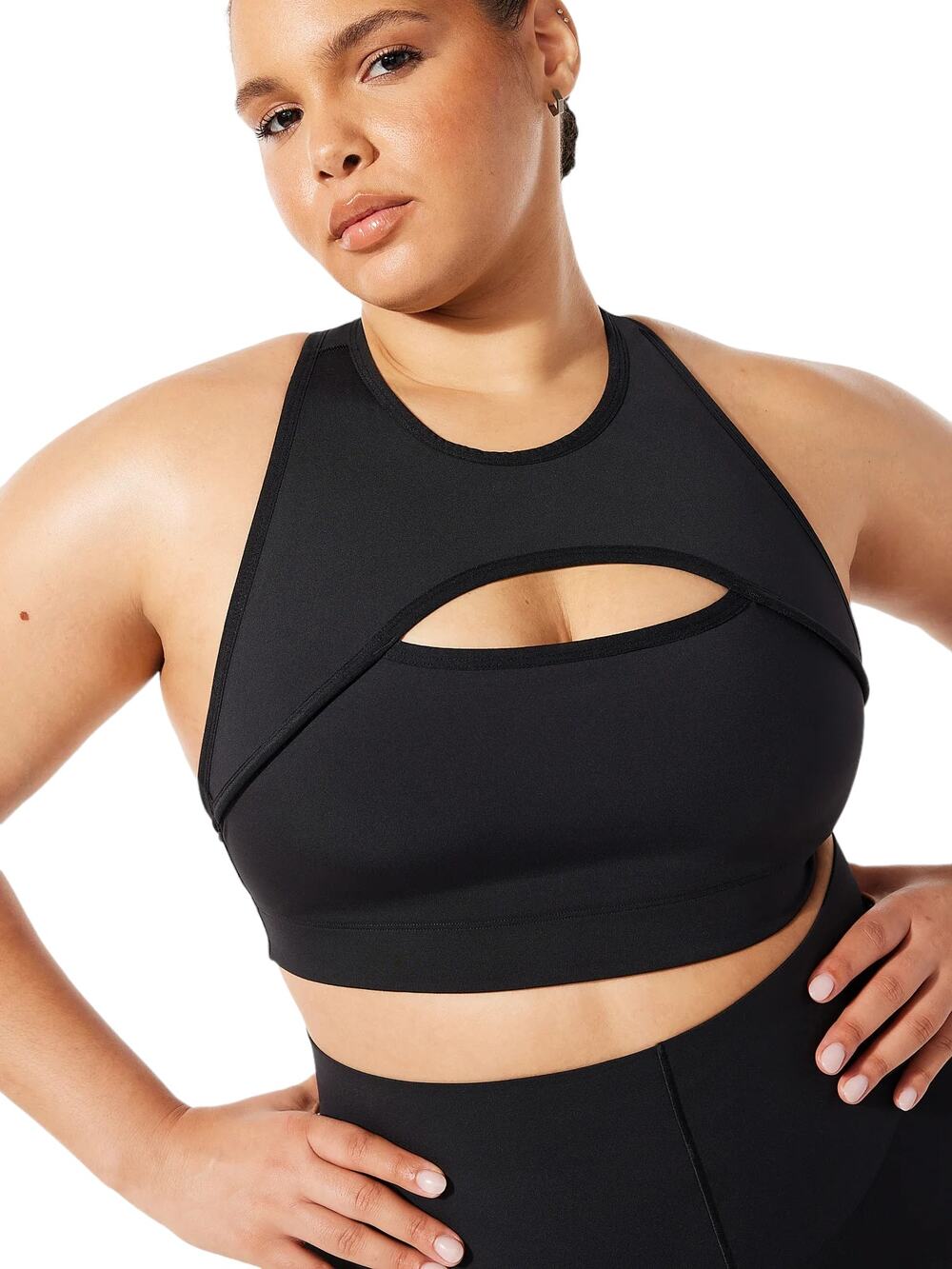 Savage X Fenty Hotline Medium-Impact Black Sports Bra Size Small (4-6)